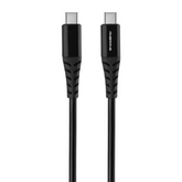 Ambrane Unbreakable 60W Fast Charging 1M Braided Type C to Type C Cable for Smartphones, Tablets, Laptops & Other Type C Devices, PD Technology, 480Mbps Data Sync (ACTT-11, Black)